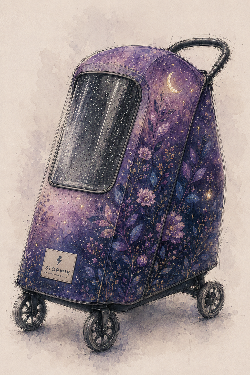 STORMIE Reversible All-Weather Stroller Cover | Enchanted Twilight